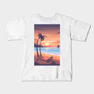 Sunset at the beach Kids T-Shirt